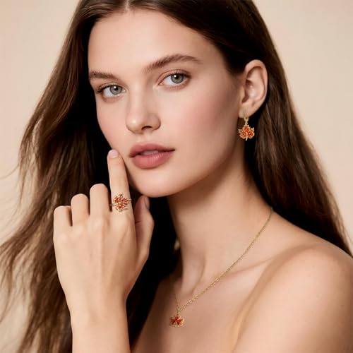 Jean Beau Drop Hoop Earrings for Women, Fasion Jewelry Gift - color: Maple