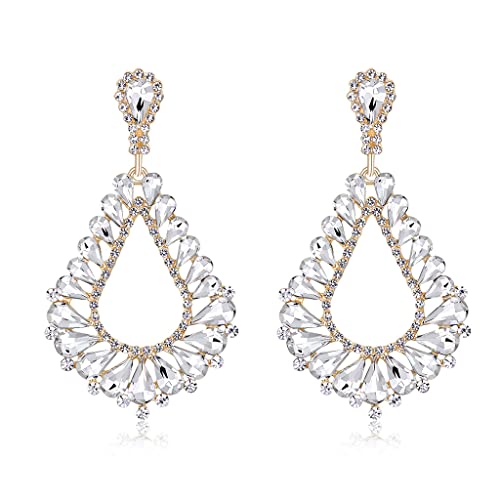 Elegant Crystal Rhinestone Teardrop Chandelier Wedding Bridal Dangle Drop Earrings - style: Style05