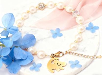 Lion Necklace Dainty Lion Lover Bracelet Earrings Animal Kingdom Gift Valentine's Jewelry - style: White-Pearl