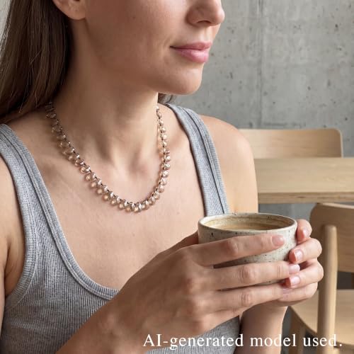 Multi Color Irregular Crystal Bead Necklace for Women, Handmade Knot Teardrop Beads, Layering Beach Party Jewelry Gift, 16IN+3IN Extender 18K Gold Plated Lobster Clasp - color: Neutral
