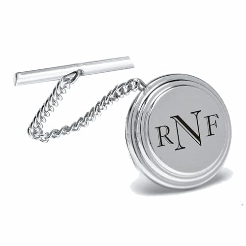 Personalized Silver Beveled Tie Pin Custom Engraved Free - Men’s Formal Accessory, Wedding or Business Gift With Free Engraving - Ships from USA