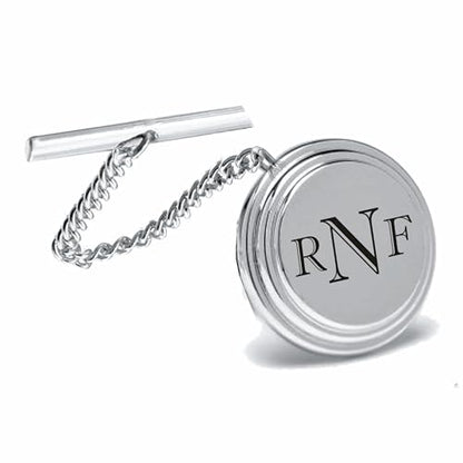 Personalized Silver Beveled Tie Pin Custom Engraved Free - Men’s Formal Accessory, Wedding or Business Gift With Free Engraving - Ships from USA