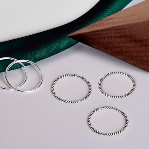 1.2mm Thin Knuckle Rings for Women 925 Sterling Silver Midi Stacking Pinky Thumb Ring Band Size 2.5-8.5 - color: Style 3, size: 4PCS: SIZE 2.5, 3.5, 4.25, 5