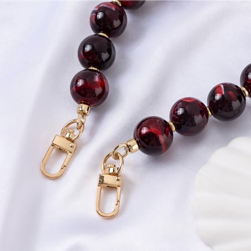 AUMEY Handbag Chain Straps Acrylic Purse Chain Strap Fashionable Replacement Purse Clutches Handles for Purse Handbags DIY (YZL01-Red) - color: Yzl01-red
