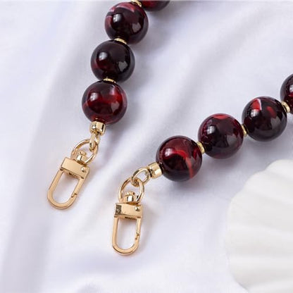AUMEY Handbag Chain Straps Acrylic Purse Chain Strap Fashionable Replacement Purse Clutches Handles for Purse Handbags DIY (YZL01-Red) - color: Yzl01-red