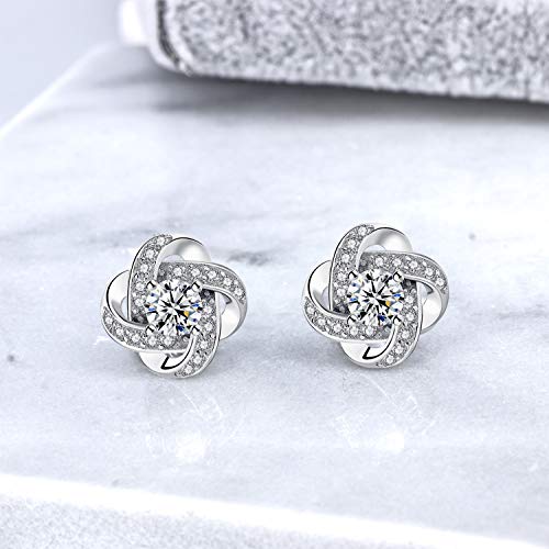 YOQUCOL Cubic Zirconia Crystal Geometry Cross Clip On Earrings Non Pierced Jewellery Elegant Stud For Women
