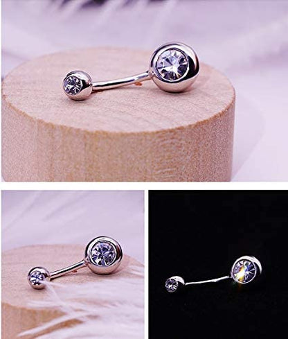 Briana Williams Belly Button Ring Belly Rings Belly Button Piercing Gold Belly Button Ring for Women Clicker Belly Ring Belly Piercing Stainless Steel 14g 10mm Blley Navel Rings Piercing Jewelry - color: E1 -5pcs, silver