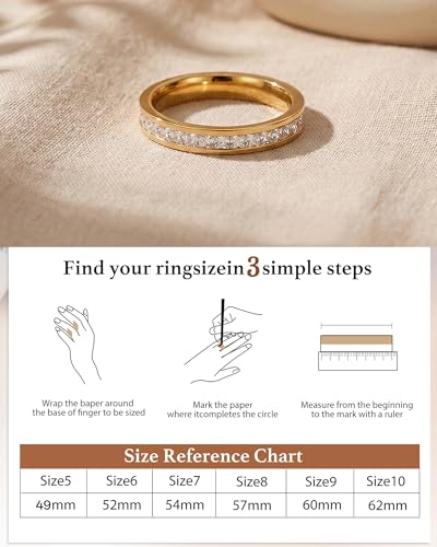 Minimalist & Romantic Single-Row Diamond Ring for Daily, Date & Wedding - color: Yellow Gold
