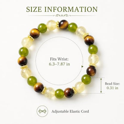 Anxiety Relief Crystal Bracelet Menopause Bracelet Tigers Eye Citrine Natural Stone Stress Beaded Stretch Bracelets Anxiety Relief Healing Bracelets New Chapter Encouragement Jewelry Menopause Gifts - color: A2: Tigers Eye