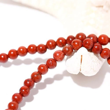 Simple 4mm Gemstones and Crystals Choker Necklace Unisex 16"-18" | Necklaces for Women Men, Adjustable, 40-45 cm Chain Length, Handmade, Spiritual Gemstones, Positive Energy, Daily Wear - style: Redstone