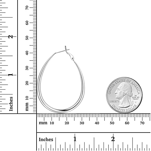 Hoop Earrings for Women, 14K Gold Sterling Silver Chunky Twisted Hoops Earring Hypoallergenic Ear Jewelry - color: Silver-45mm