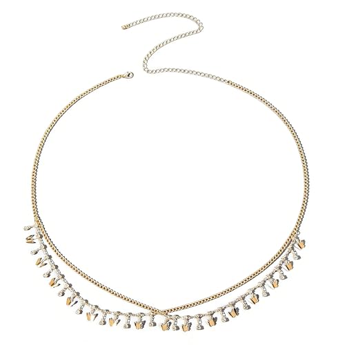 JFORYOU Waist Chain for Women Layered Belly Chain for The Waist Adjustable Waterproof Sexy Bikini Satellite Beads Chain Summer Non Tarnish Body Chain Jewelry for Women - color: C5 -Butterfly