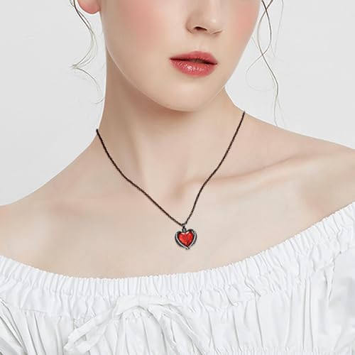 shajwo Cremation Heart Urn Necklace Ashes Jewelry for Women Men Keepsake Pendant Memorial Locket Ash Holder - color: Wing-G Red