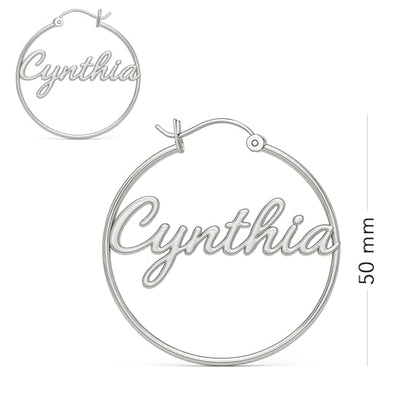 Charmsy 925 Sterling Silver Hoop Earrings | Lightweight Italian 2.5mm Tube Diamond-Cut Round Classic Hoops Earring for Women | Size 15/20/25/30/35/40/50/60/70mm | Small Medium Large - color: Personalized Hoop, size: 50 MM