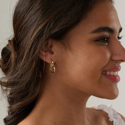 LLWOM Gold Huggie Earrings for Women-14k Gold/Silver/Rose/Black Plated Heart Hoop Earrings Hypoallergenic Lightweight Hoops Gifts - style: Heart