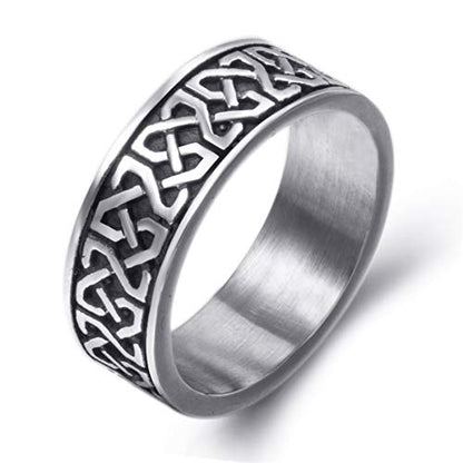 8mm Men Celtic Knot Stainless Steel Ring Band Vintage Jewelry Us Size 8-15
