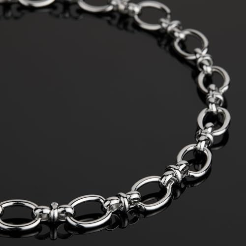UMAOKANG 2 Meters Stainless Steel Jewelry Chains Bulk Thick Oval Link Chain | Strong Metal Chain for Jewelry Making Men and Women Jewelry DIY Supplies Findings - color: Rolo (Steel)