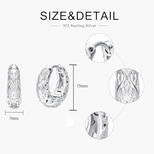 925 Sterling Silver Hollow Hoop Earrings for Women, Simple and Retro Style, Jewelry Gifts for Valentine's Day, Mother's Day, And Birthdays - style: Style 2