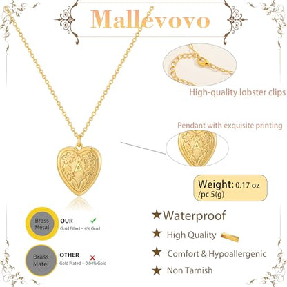 Gold Initial Heart Letter Pendant Necklace Jewelry for Women | 14K Gold Plated Fashion Waterproof Statement Cute Necklaces Dainty Personalized Name Friendship Couple Gifts for Women - color: Initial A
