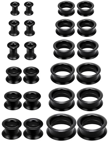 6G-25mm Thin & Thick Silicone Ear Gauges Stretching Kit Flexible Tunnels Plugs for Ear Expander Gauge Earlets Plug Set Gauges Kit - style: Thick Black-Mix Size-6G-25mm