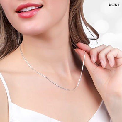 PORI JEWELERS 925 Sterling Silver 1.5MM Magic 8 Sided Italian Snake Chain - Women - Made In Italy - color: Silver, size: 24