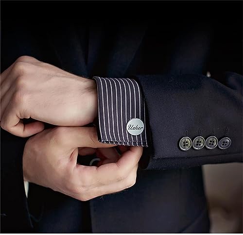 Kooer Personalized Men's Wedding Cufflinks, Custom Father Of The Bride Cuff Links Jewelry Gift For Men Him Groom Groomsman - style: best man