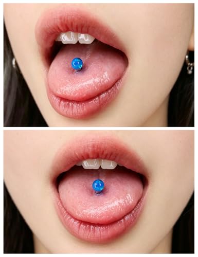 14G Silver/Rose-Gold/Rainbow Tongue Rings Piercing Jewelry for Women Men Work Surgical Steel Metal Tounge Barbell Acrylic Balls Set 29pcs - color: Rainbow