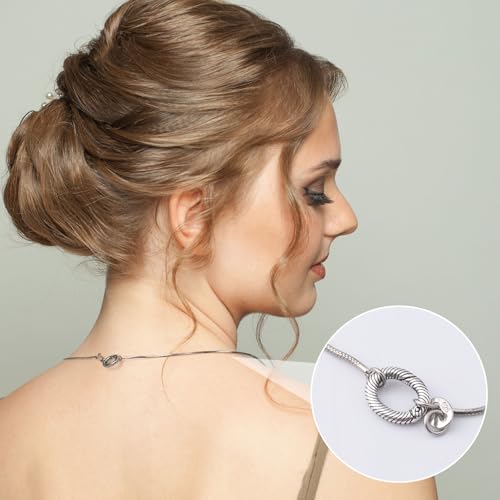 Pndeyo 2pcs 925 Sterling Silver Oval Jewelry Clasps, Hypoallergenic Necklace Enhancer Shortener, Spring Bail Clasp Rings Connector Clips for Bracelet Anklet Jewelry Making- Black