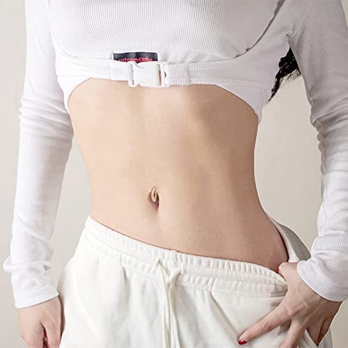 Belly Button Rings Stainless Steel 14G CZ Opal Navel Rings Barbells Women Girls Belly Piercing Jewelry - color: Rose Gold Color-Clicker-StyleC: 5PCS