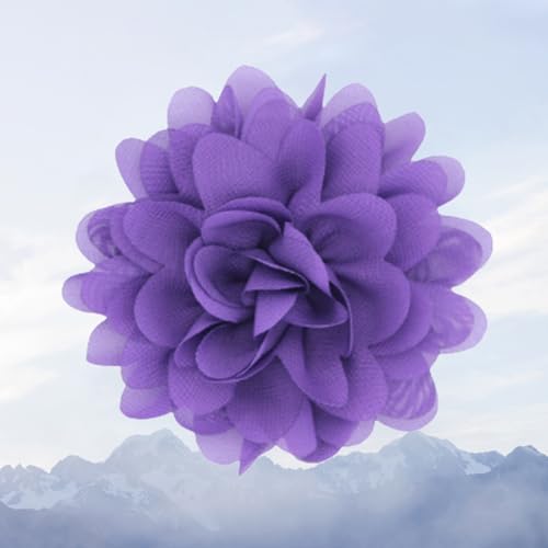 Satin Fabric Large Flower Brooch Pin Dainty Handmade Big Rose Flower Brooches Blossom Lapel Pins Silk Camellia Flowers Pin Wedding Dance Prom Party Banquet Dresses Suit Clothes Jewelry for Women - color: Deep Purple