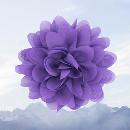 Satin Fabric Large Flower Brooch Pin Dainty Handmade Big Rose Flower Brooches Blossom Lapel Pins Silk Camellia Flowers Pin Wedding Dance Prom Party Banquet Dresses Suit Clothes Jewelry for Women - color: Deep Purple