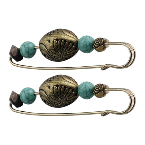 VILLCASE 2pcs Vintage Cardigan Brooch Pin Set Retro Collar Shawl Clips for Women Sweater Accessories