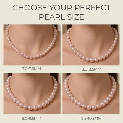 The Pearl Source Real Freshwater Pearl Necklace for Women, Genuine Cultured Freshwater Pearls, Fine Jewelry Gift