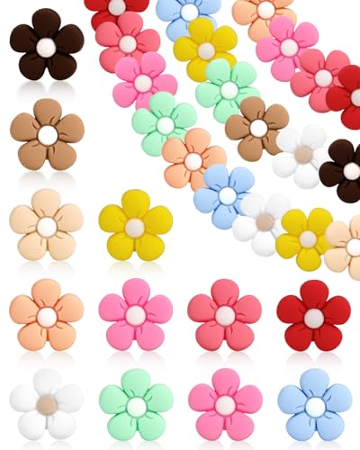 12PCS Colorful Flowers Silicone Focal Beads for Pens - color: Colorful flowers