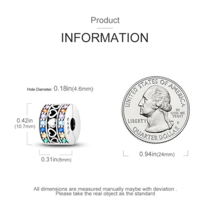 Pandach 925 sterling silver Clip Spacer Charm for Bracelet Clip Lock Stopper Bead Spacer European Openable Beads 2Pcs - style: 2-KJC781