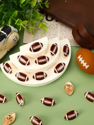 JUNEBRUSHS 28pcs Football Enamel Pins Sports Lapel Pins for Football Lovers Party Birthday Themed Party Decorations Supplies Favors Backpack Hat Decor Accessories - style: Football Style