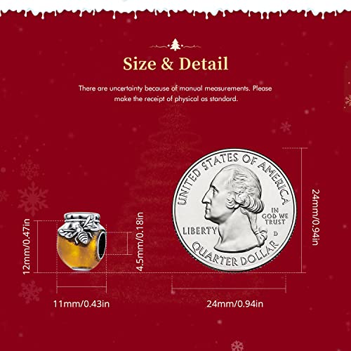 925 Sterling Silver Charms for Bracelet Jewelry Gifts for Women - color: Honey jar