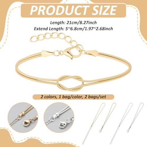 Cuff Bangle Bracelets for Women, Link Chain Bracelets Jewelry Gifts for Women - style: Love Knot