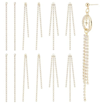 SUNNYCLUE 1 Box 24Pcs 3 Style Tassel Earring Charms Chain Tassel Earrings Set Dangle Chains Rhinestones Charms for Jewelry Making Accessories Women Adults DIY Crafts - color: 24pcs 3 Styles Rhinestone Tassel Charms
