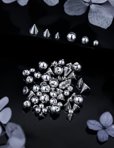 16/14g Replacement Piercing Changing Balls/Cones/Parts for Septum Tongue Bridge Eyebrow Lip Rings Medusa Labret Cheek Belly Button Cartilage Conch Helix Rook Tragus Industrial Earrings - size: 16g*3/4/5mm
