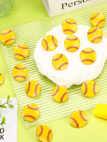 JUNEBRUSHS 28pcs Softball Enamel Pins Sports Lapel Pins for Softball Lovers Party Birthday Themed Party Decorations Supplies Favors Backpack Hat Decor Accessories - style: Softball Style