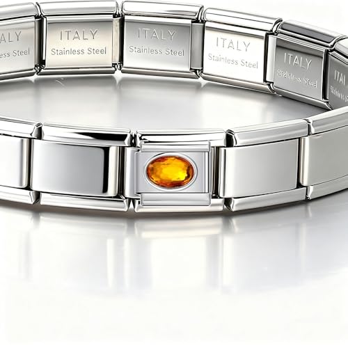 Italian Bracelet Charm,9mm,April,Birthday & Date > Birth Stone - Simple Ellipse - color: August