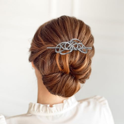 Minkissy Hair Clip, Vintage Irish Hair Slide Pin, Metal Knot Hair Clips, Viking Hair Barrettes for Women, Hair Accessory