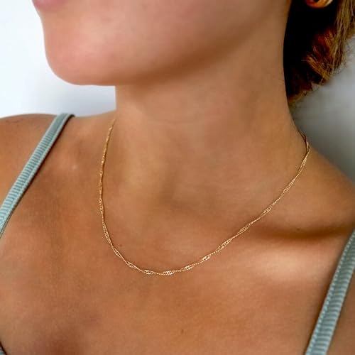 Aisansty Dainty Layered Choker Necklaces Handmade Coin Tube Star Pearl Pendant Multilayer Adjustable Layering Chain Gold Plated Necklaces Set for Women - color: Gold, style: Chain,Elegant,Gold Plated,Simple