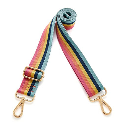 Kolti Purse Strap Replacement Crossbody Handbag Stripe Wide Adjustable - color: Gold Buckle-39
