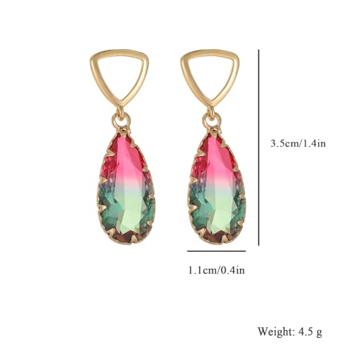 Crystal Earrings CXUEMH Teardrop Earrings for Women Blue and Green Dangle Earrings Elegant Earrings for Prom Emerald Green Earrings Formal Jewelry Crystal Drop Earrings - color: Style E