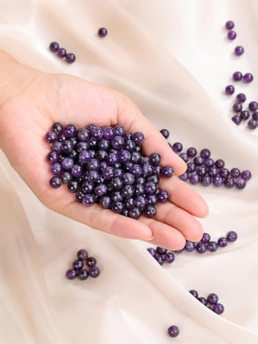 Jovivi 8mm Natural Amethyst Gemstone Beads for Jewelry Making,96pcs | Energy Healing Crystals Polished Round Smooth Stone Beads,Genuine Real Stone Beads for Bracelet Necklace - color: Amethyst