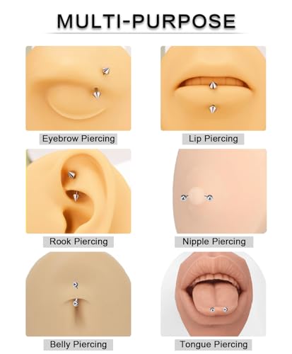 Eyebrow Piercing Jewelry Surgical Steel Curved Barbell Tiny Eyebrow Ring Vertical Labret Lip Jewelry Ear Rook Navel Small Belly Button Ring for Women Men 6mm/8mm/10mm/12mm - size: 16Gauge-Gold-4Pairs