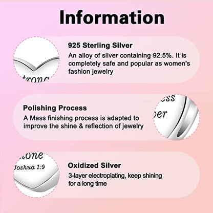 LUXILLA Love You Best Friend Grandma Wife Heart Charm 925 Sterling Silver Charms Fit for Bracelets Necklace Jewelry Gift for Women - color: A-Be strong,Be brave Charm