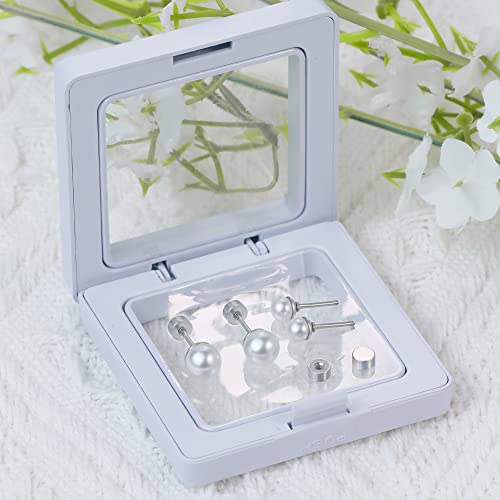 SmileBelle 2 Pairs Pearl Stud Earrings for Women, Flat Back Earring | 20 Gauge Titanium Screw Back Earrings for Nap Sleep, Cartilage Stud Earrings for Girls Helix Piercing Jewelry - size: 4mm+6mm, style: Silver Pearl